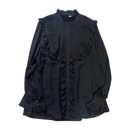For Love & Lemons Sheer Ruffle Top L