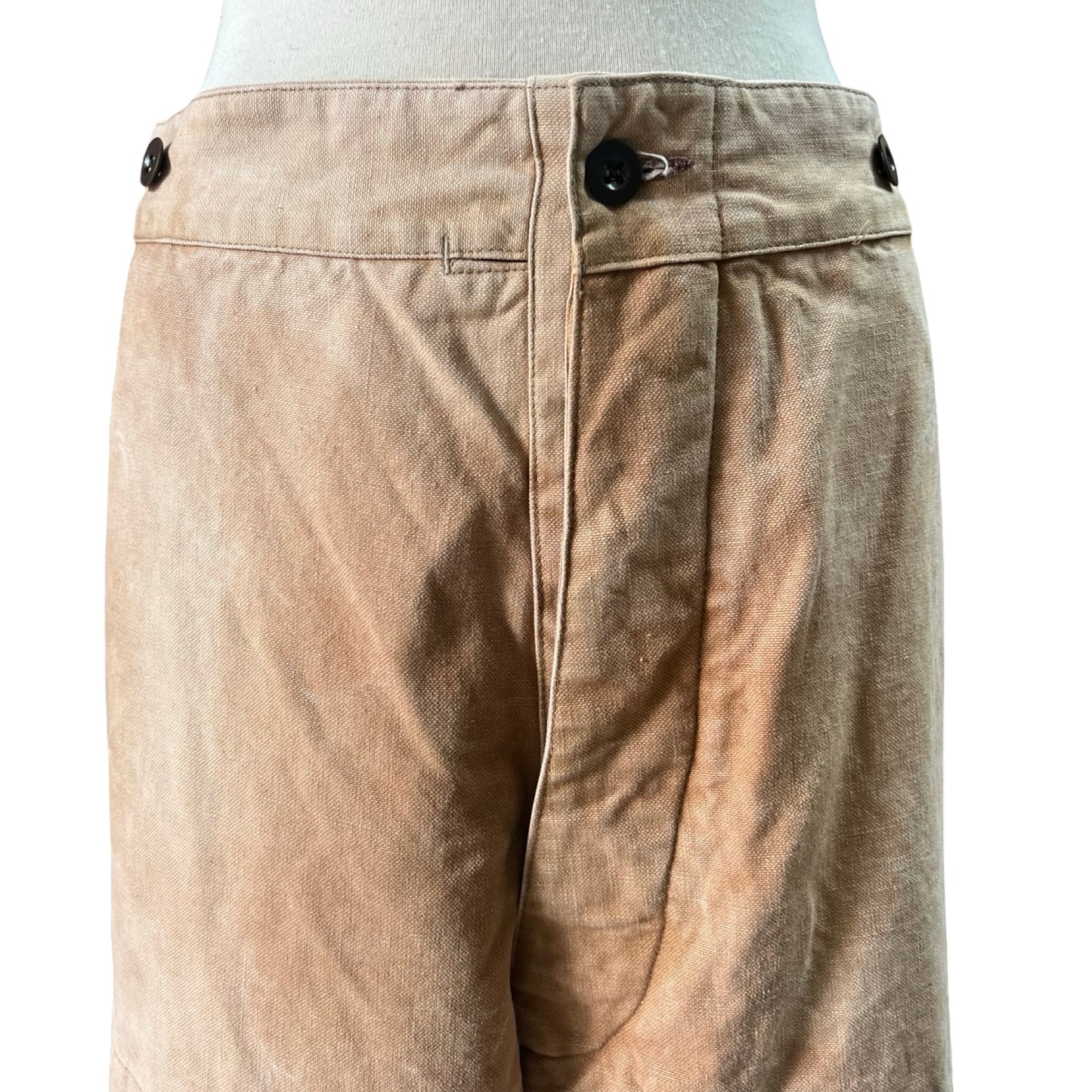 Vintage 1940’s French Duck Canvas Buckle Back Chore Pants