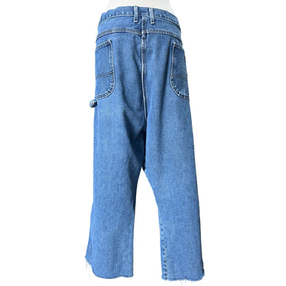 Vintage Dickie’s Distressed Denim Oversized Carpenter Jeans Raw Hem