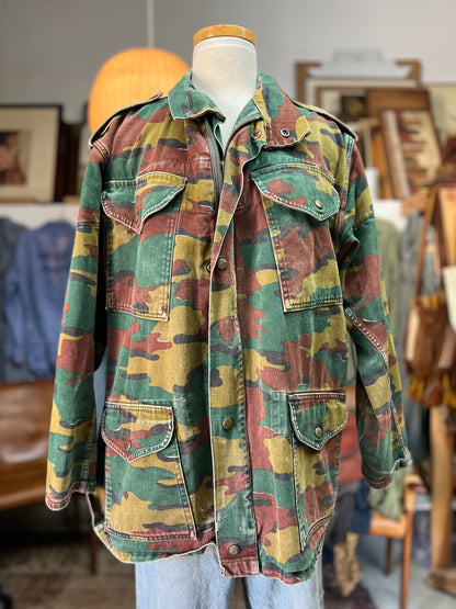 Vintage Belgian Jigsaw Camo Airborne Paratrooper Jacket