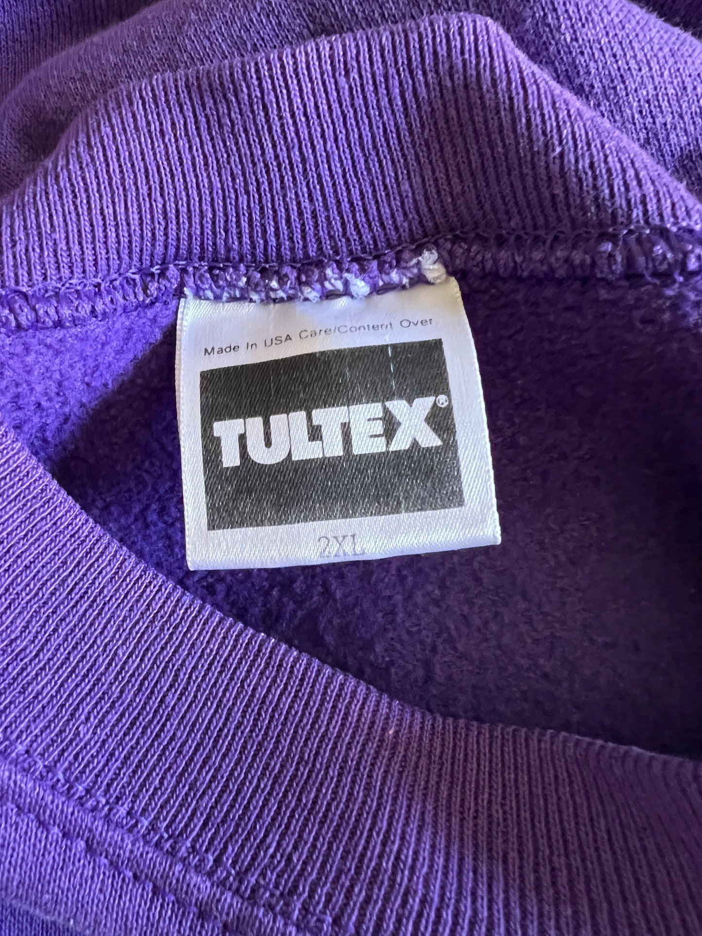 Vintage Purple 1980’s Tultex Raglan Crewneck Sweatshirt w/ MV Logo XXL #21
