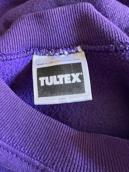 Vintage Purple 1980’s Tultex Raglan Crewneck Sweatshirt w/ MV Logo XXL #21