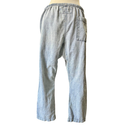 Free City Chambray Denim Drop Crotch Pants Gold Stripe M