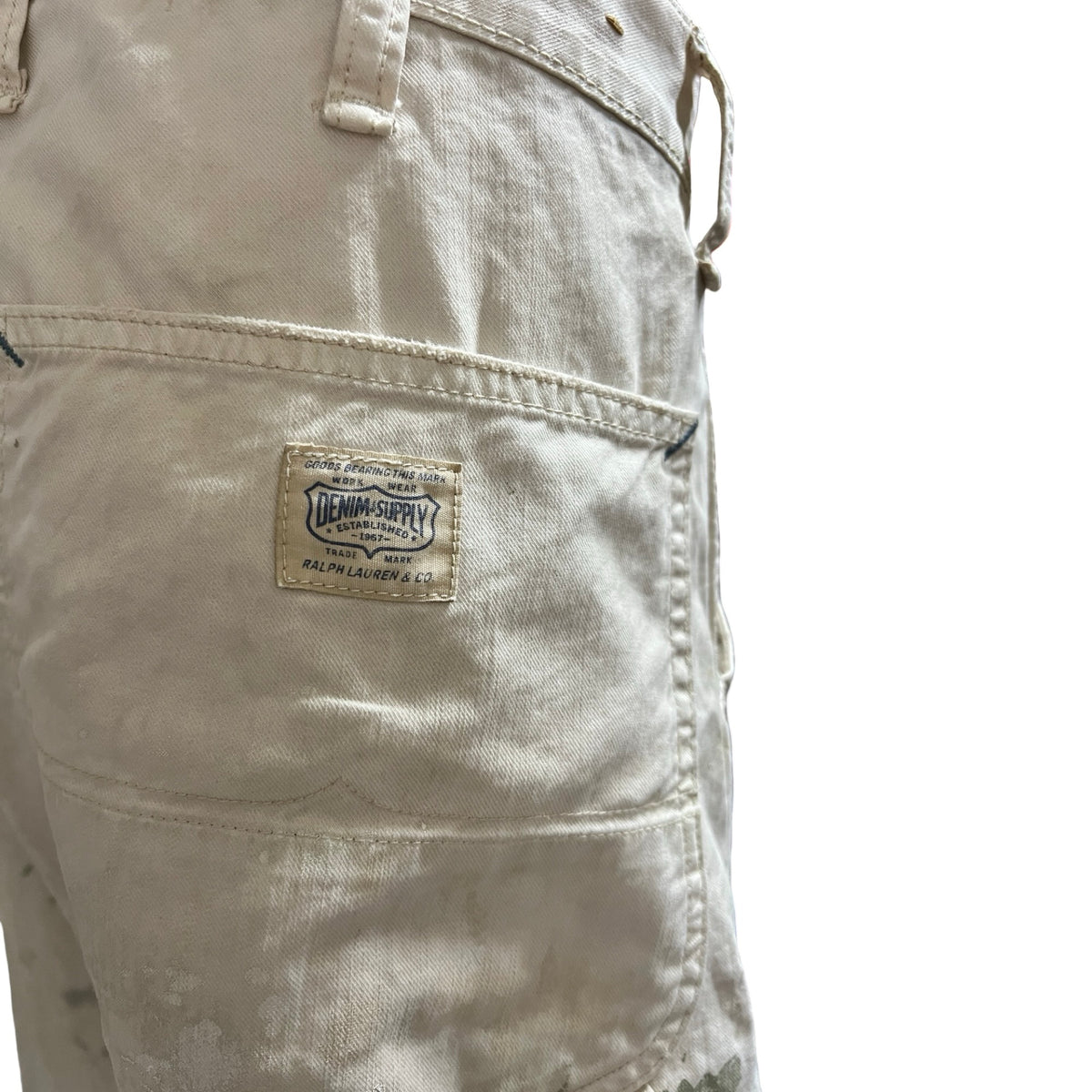 Vintage Ralph Lauren Denim Supply Distressed Painters Carpenter Pants Raw Hem