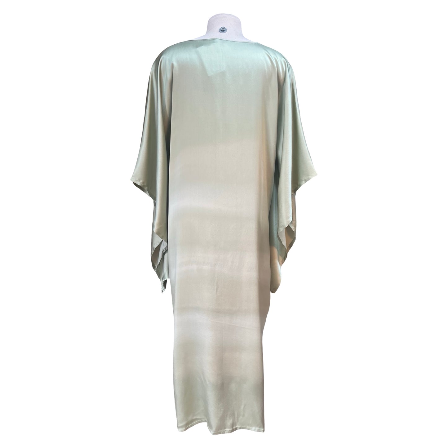 Vintage Hand Painted Batik Bird of Paradise Silk Caftan XL