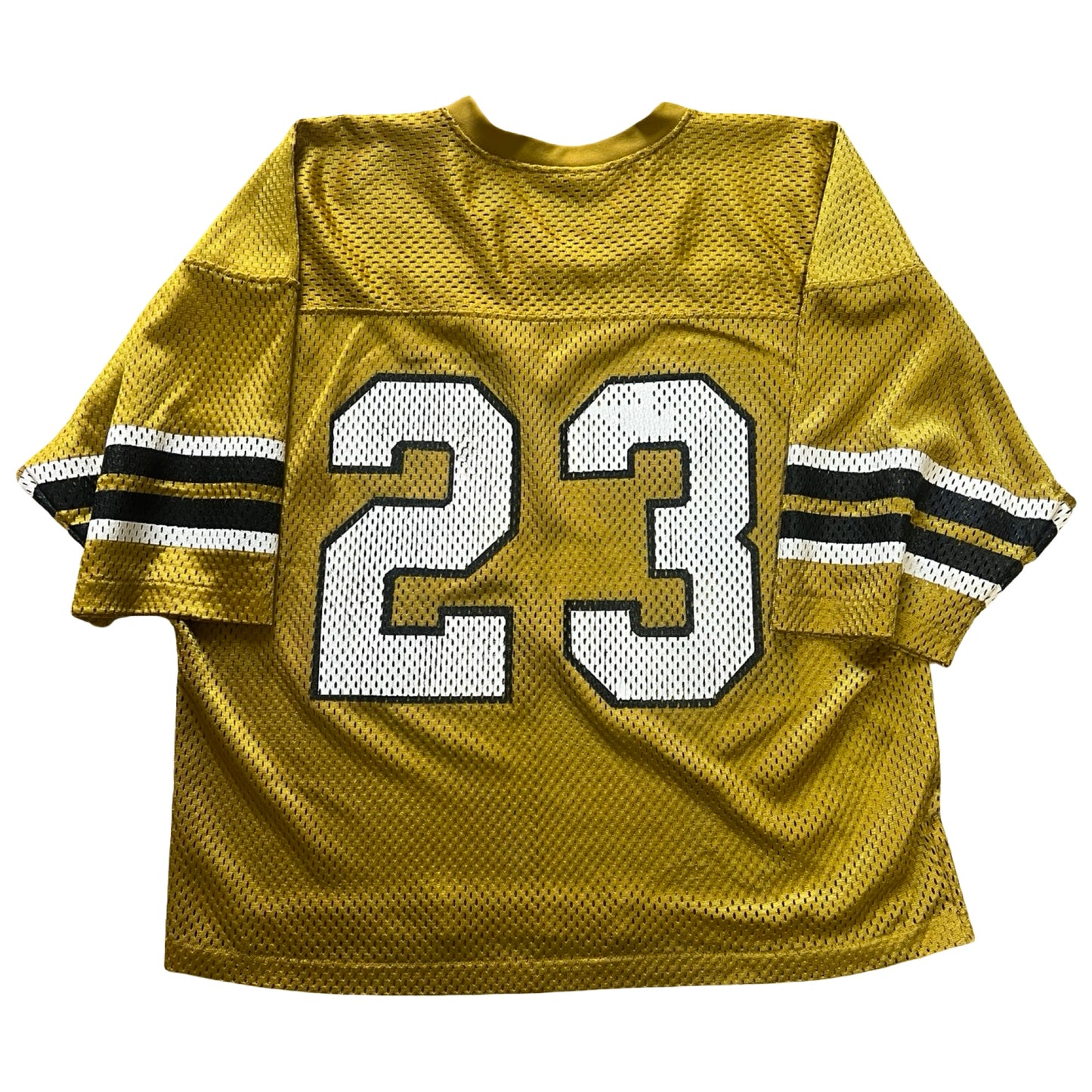 Vintage 1980’s Fab Knit Gold Metallic Mesh Football Jersey L/XL