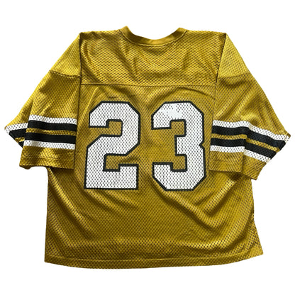 Vintage 1980’s Fab Knit Gold Metallic Mesh Football Jersey L/XL