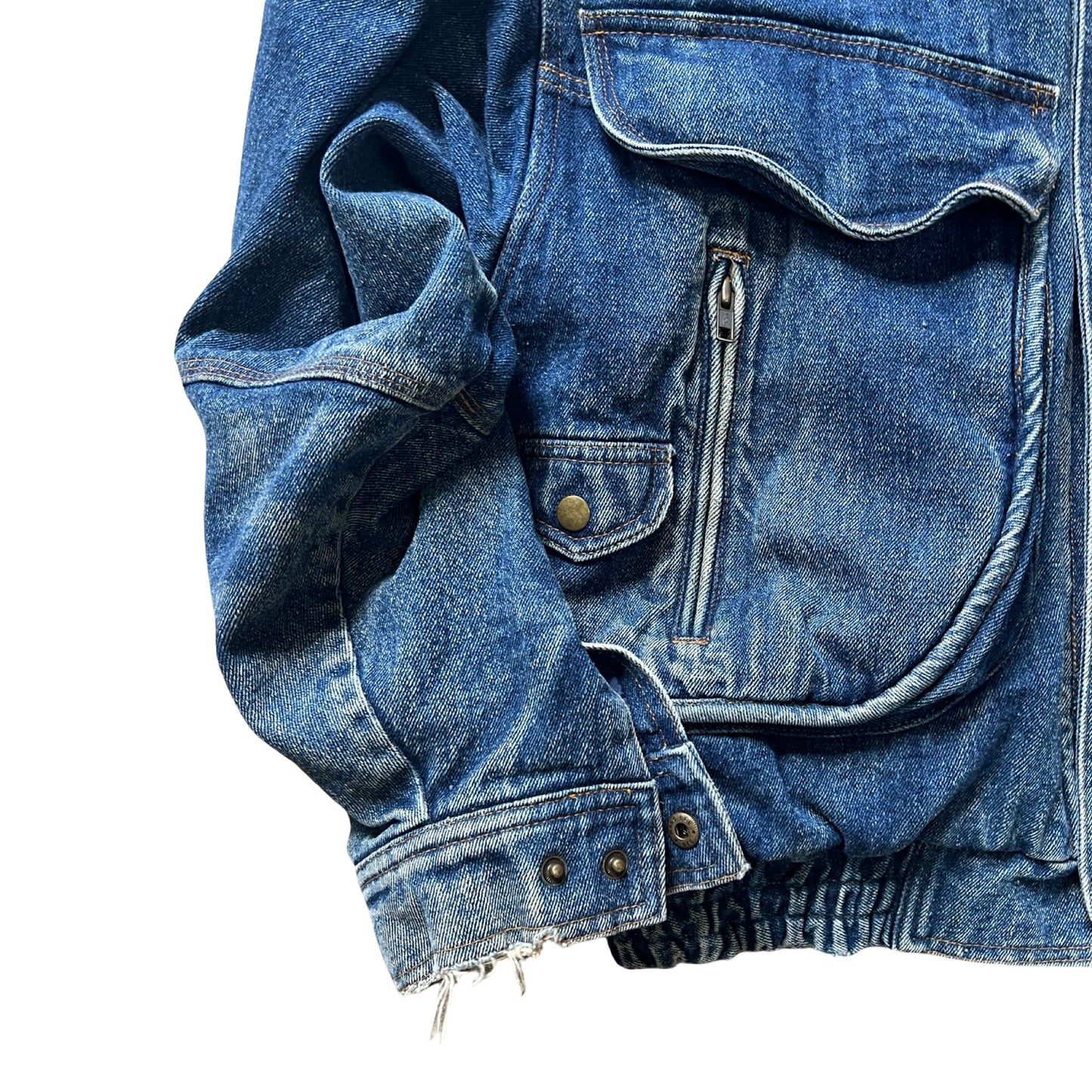 Rare Vintage 80’s Levi’s Denim Aztec Flannel Lined Bomber Jacket L/XL