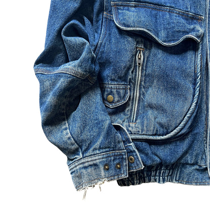 Rare Vintage 80’s Levi’s Denim Aztec Flannel Lined Bomber Jacket L/XL