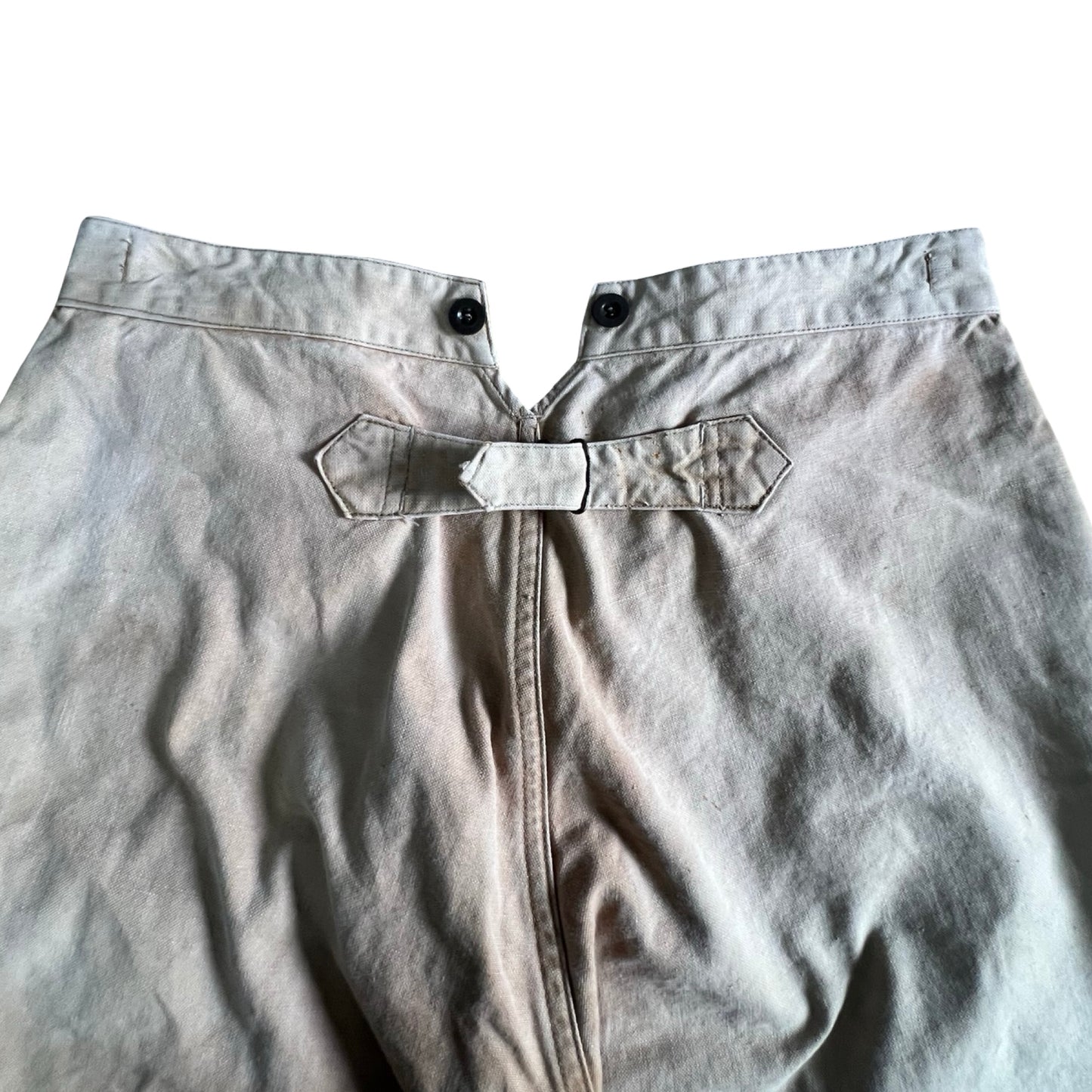 Vintage 1940’s French Duck Canvas Buckle Back Chore Pants