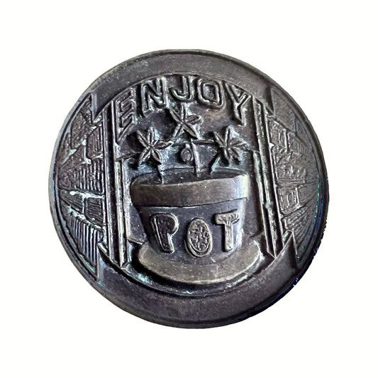 Vintage 1974 Captain Hawks Sky Patrol “Enjoy Pot” Brass Belt Buckle