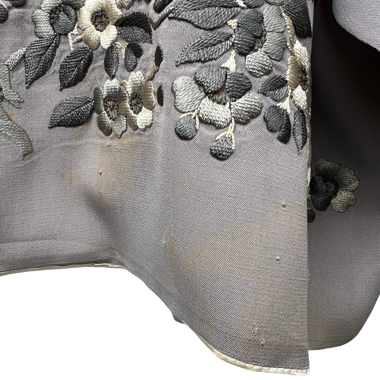 Rare Antique 1930’s  Embroidered Silk Bed Jacket Capelet