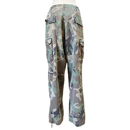Vintage Faded Camouflage Double Knee Cargo Pants 35