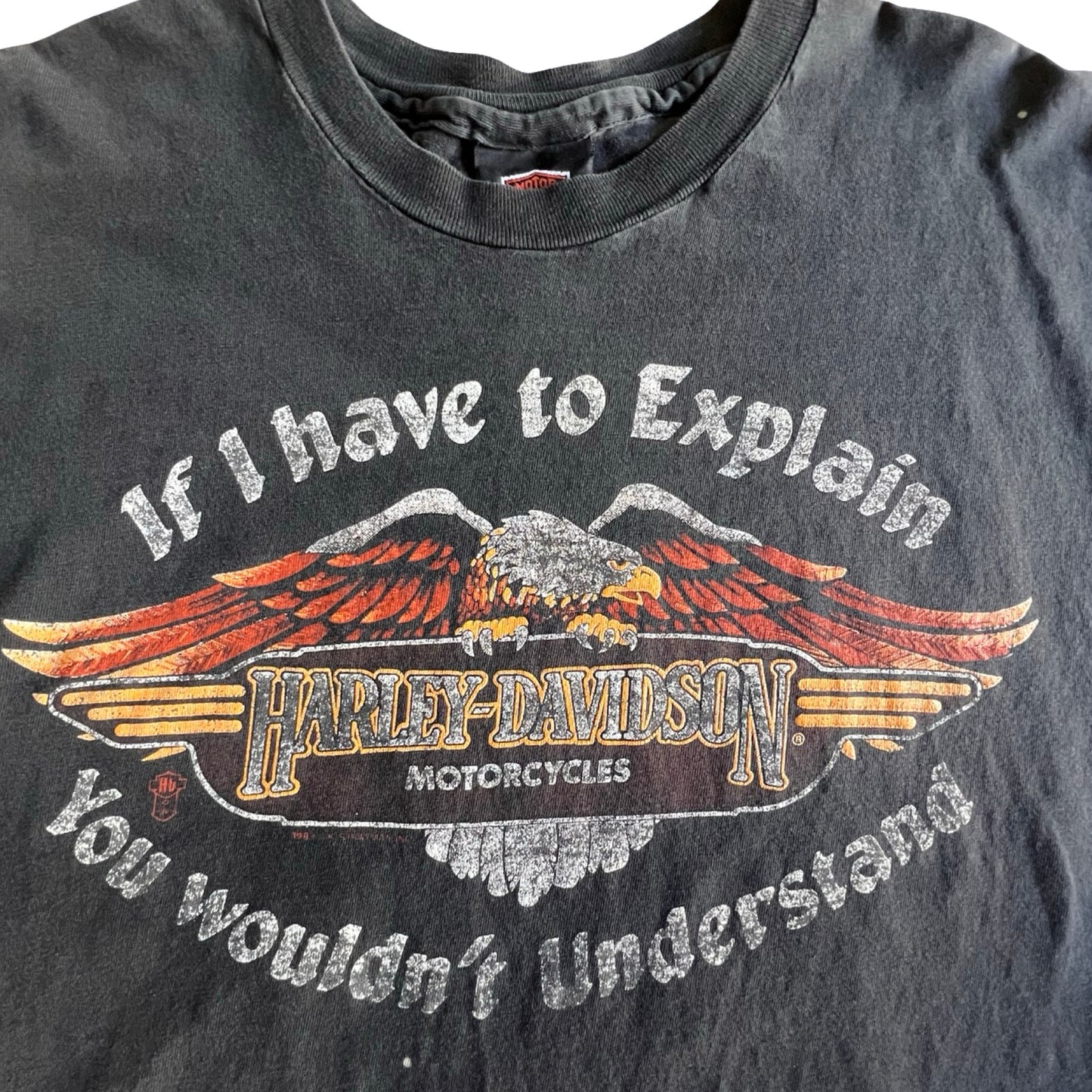 VERY RARE Vintage 1983 Single Stitch Harley Davidson If I Have To Explain T-Shirt XXL