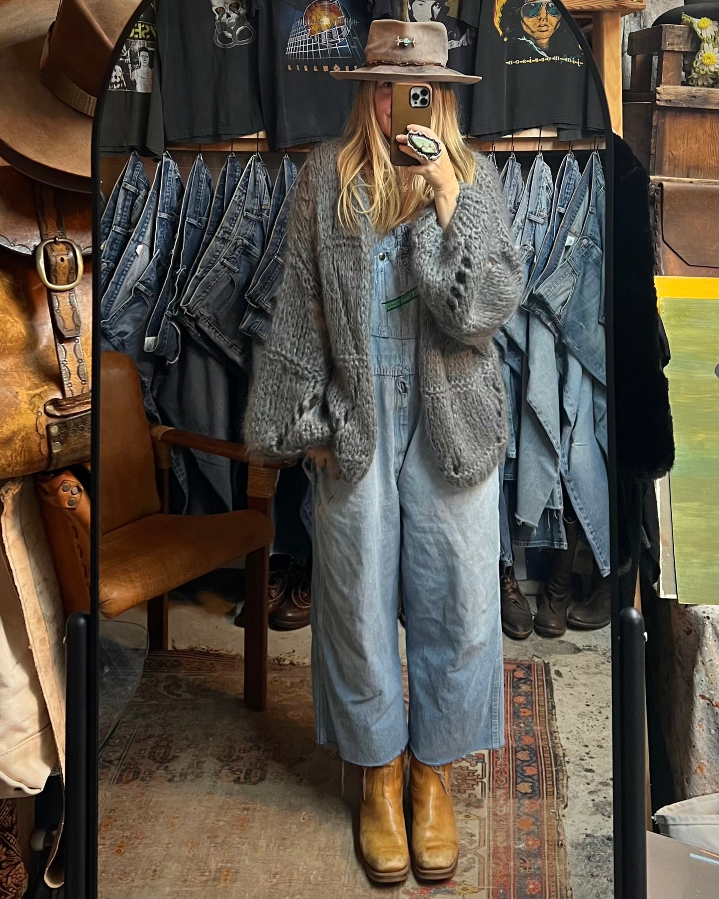 Vintage Distressed Key Imperial Denim Overalls Raw Hem