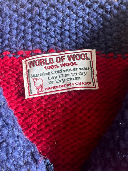 RARE Vintage 80’s Hand Knit Tulip Cowichan Sweater Jacket w/ Pockets L/XL