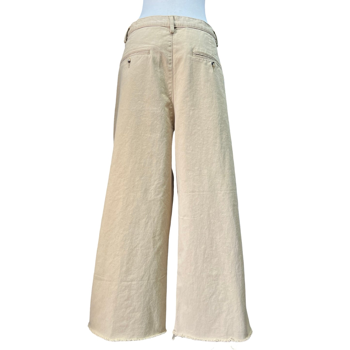 Denimist Cropped Double Pleat Wide Leg Chino 32