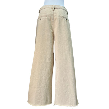 Denimist Cropped Double Pleat Wide Leg Chino 32