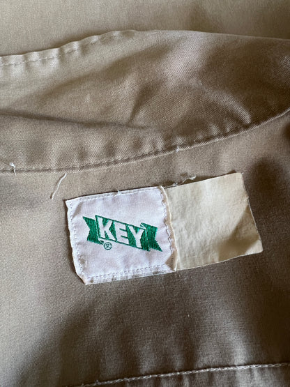 Vintage 1950’s Key Oversized Distressed Khaki Work Shirt 4XL