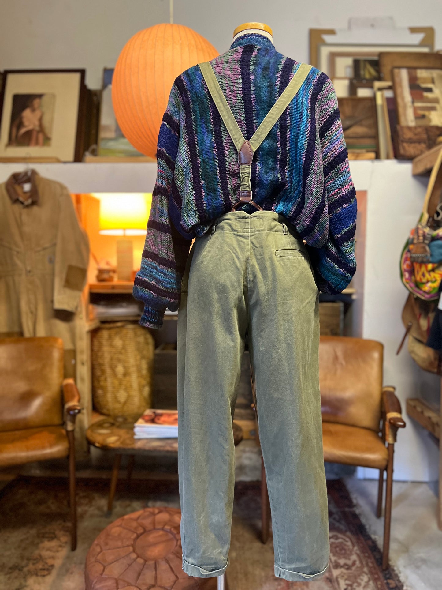 Vintage 80’s Limited Express Pleated Front Cuffed Pants w/ Detachable Suspenders S/M