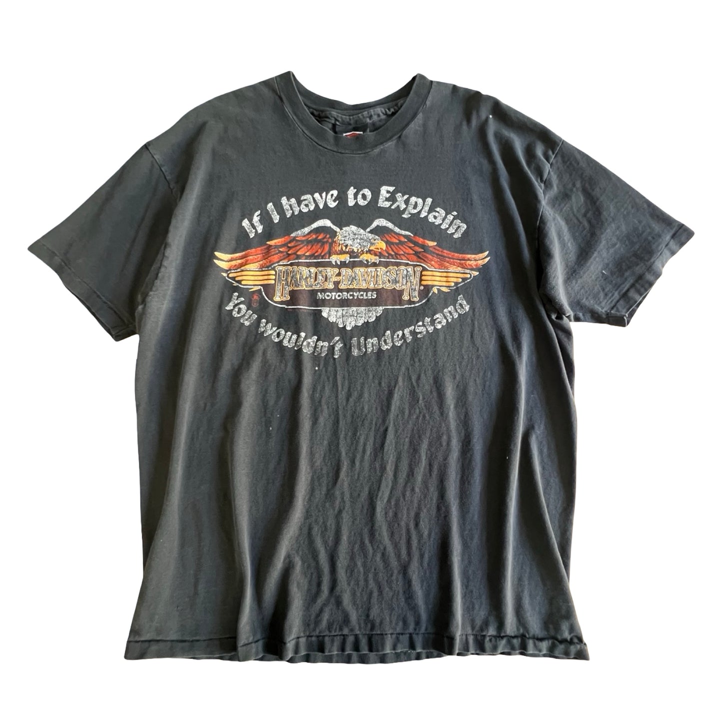 VERY RARE Vintage 1983 Single Stitch Harley Davidson If I Have To Explain T-Shirt XXL