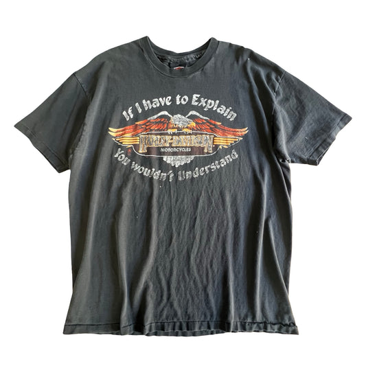 VERY RARE Vintage 1983 Single Stitch Harley Davidson If I Have To Explain T-Shirt XXL