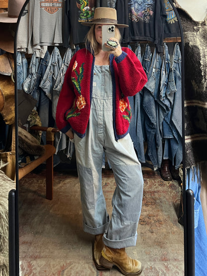 RARE Vintage 80’s Hand Knit Tulip Cowichan Sweater Jacket w/ Pockets L/XL