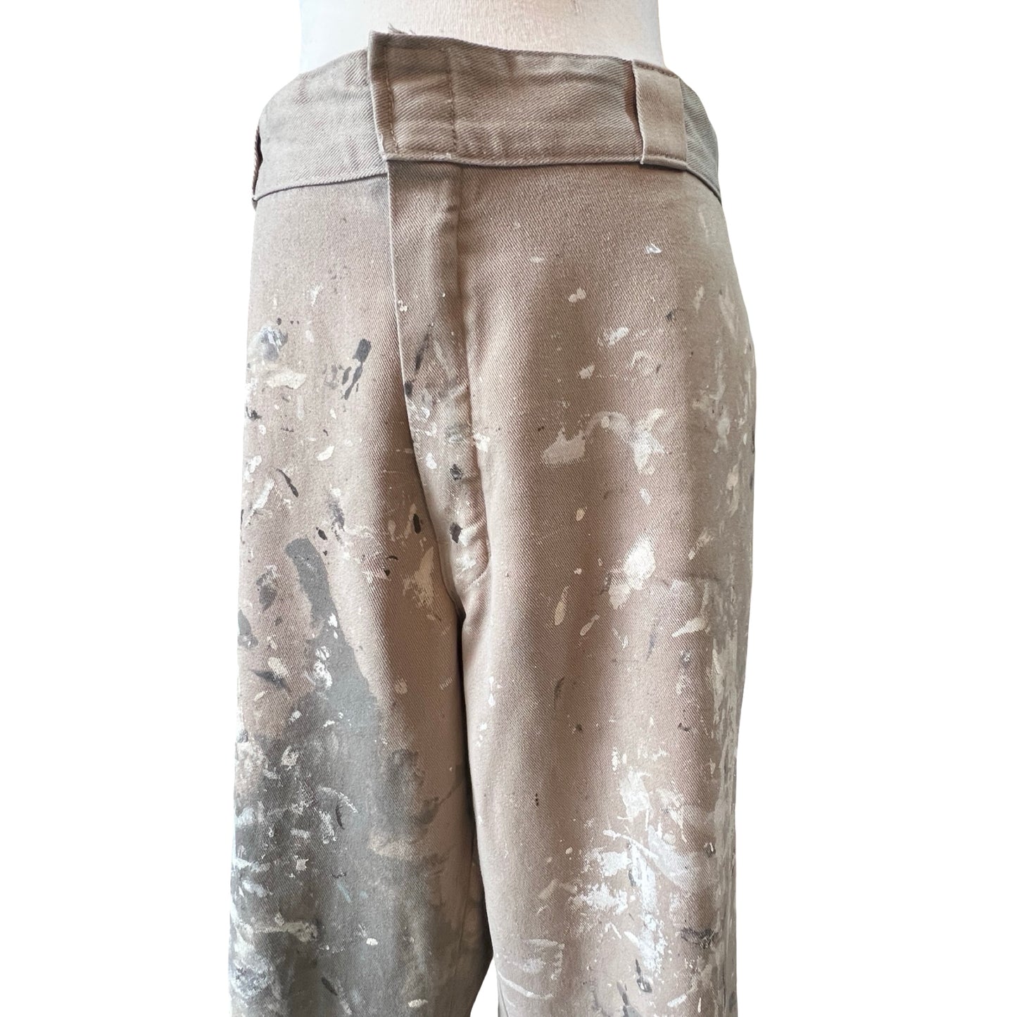 Vintage Distressed Paint Splattered Dickies Chinos XXL