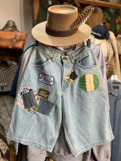 Rare One Of A Kind Vintage 1980’s Levi’s 562 Upside Down Orange Tab Patched Jorts 29/30