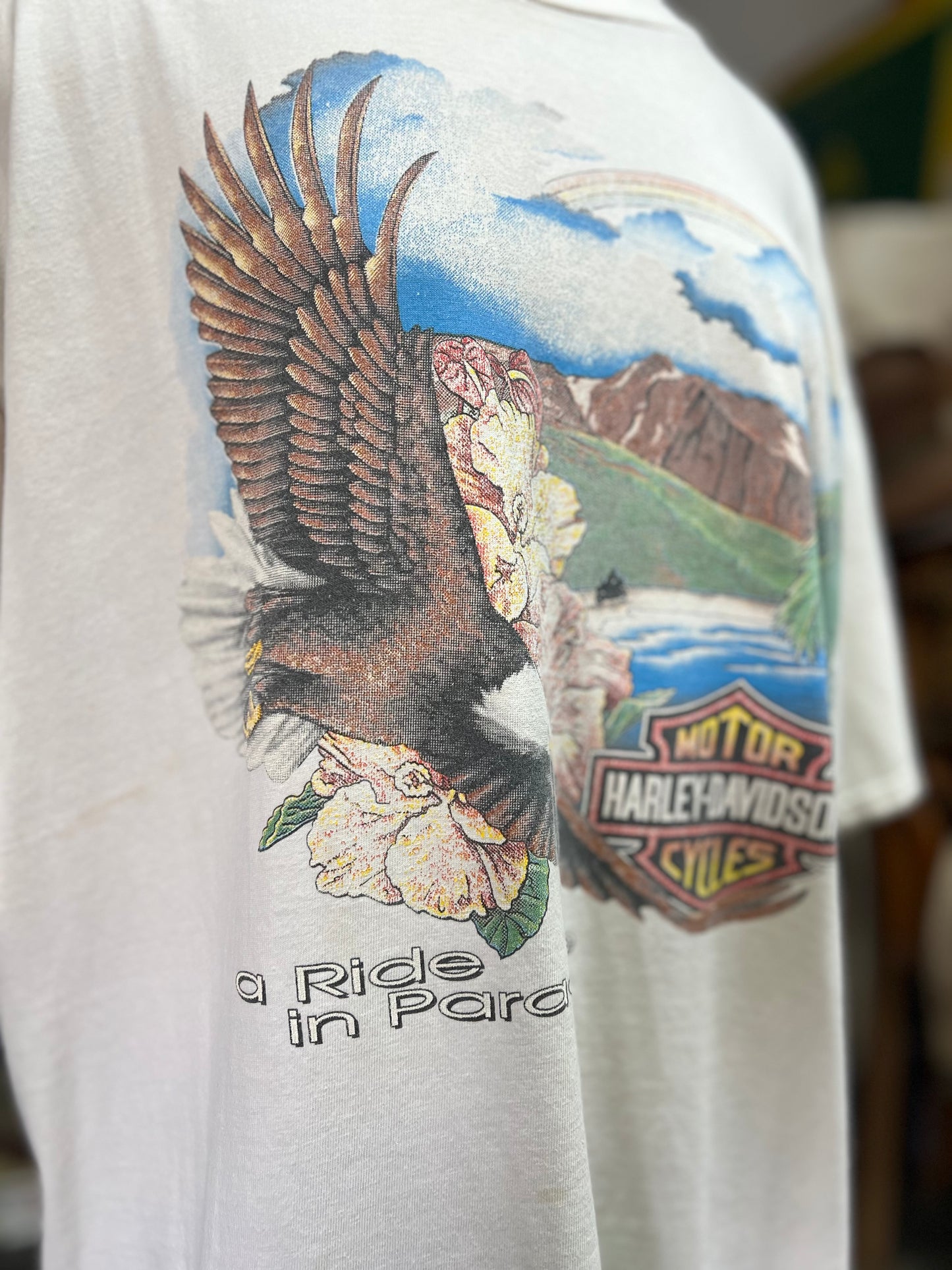 Vintage 1995 Harley Davidson Double Sided Waipahu, Hawaii Tee XL