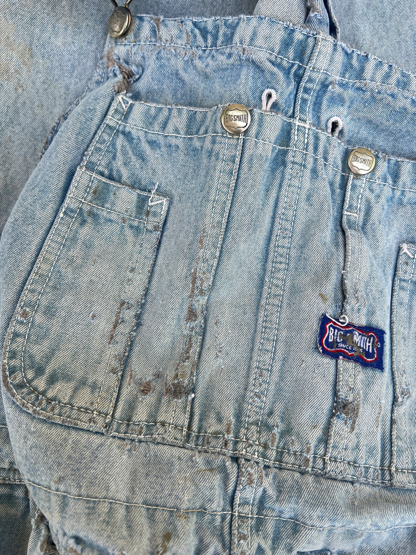 Vintage Heavily Distressed & Faded Big Smith Overalls XL