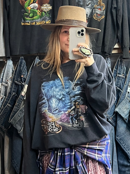 Vintage 1992 Harley Davidson Daytona Bike Week 1994 Sweatshirt Worn To Perfection XL