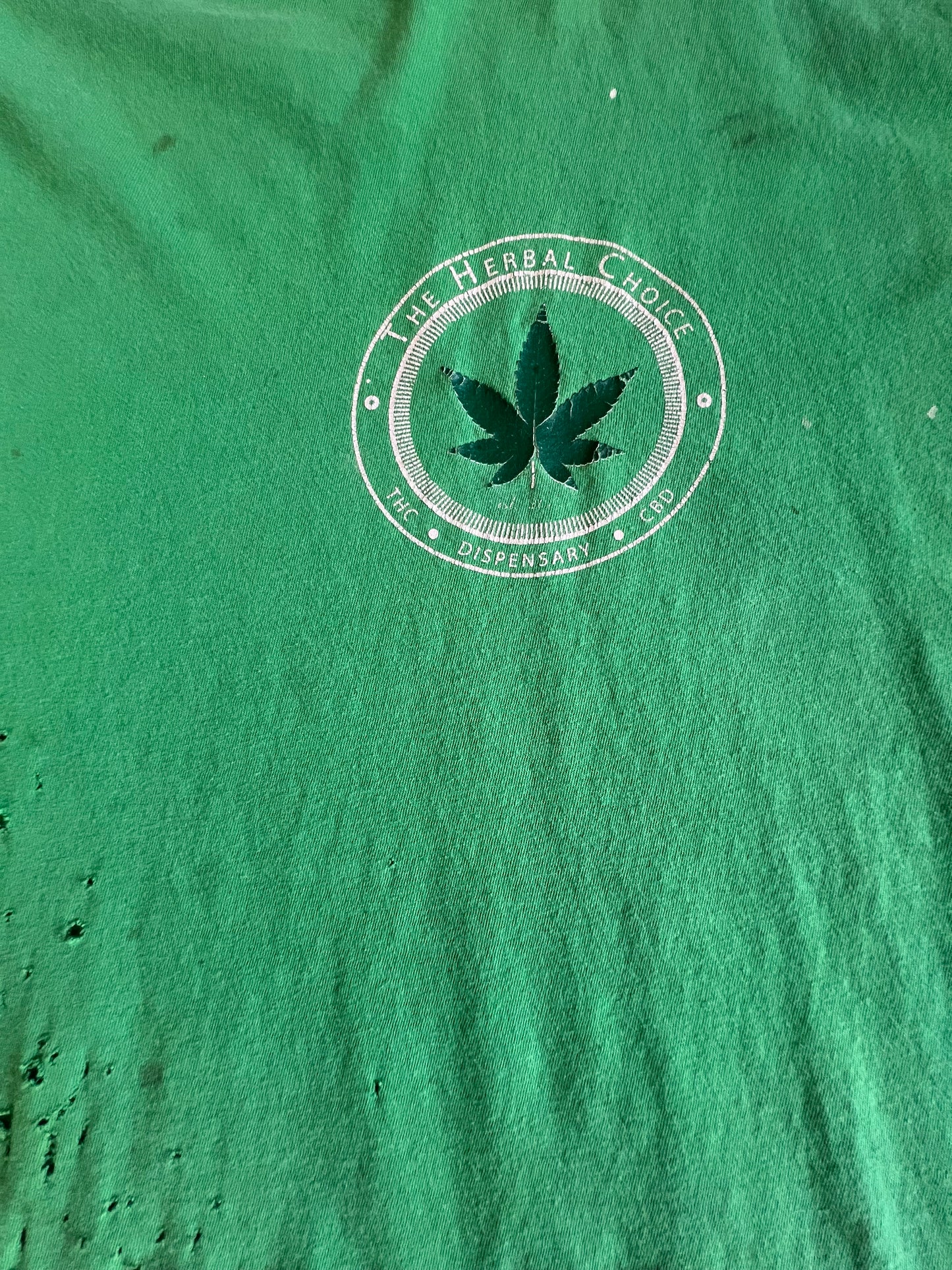 Vintage Distressed Sativa Indica Cut Off Tee XXL