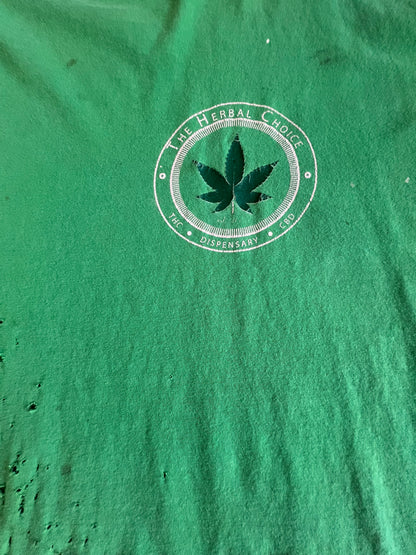 Vintage Distressed Sativa Indica Cut Off Tee XXL