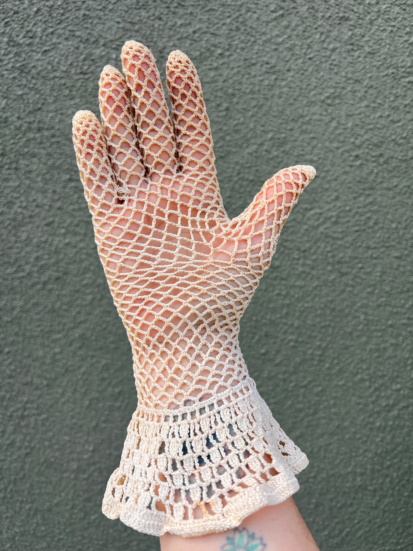 Vintage Crochet Gloves Long