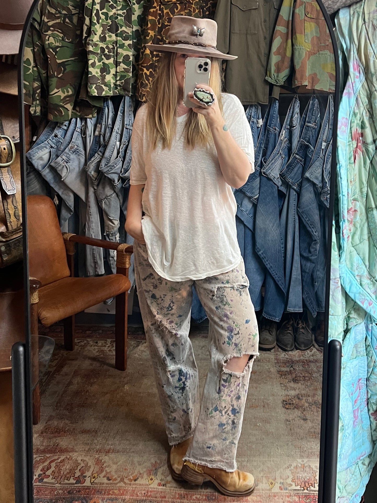 Vintage Heavily Distressed Paint Splatter Levi’s 501