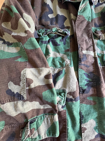 Classic Vintage Ripstop Camo Jacket Elbow Patches XL
