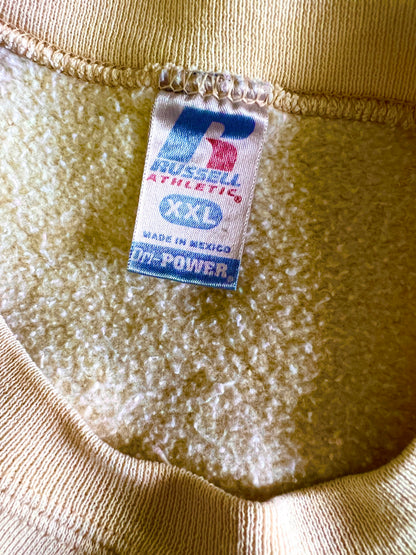 Vintage Rare Color Distressed Oversized Russell Sweatshirt w/ MV Logo XXL #18