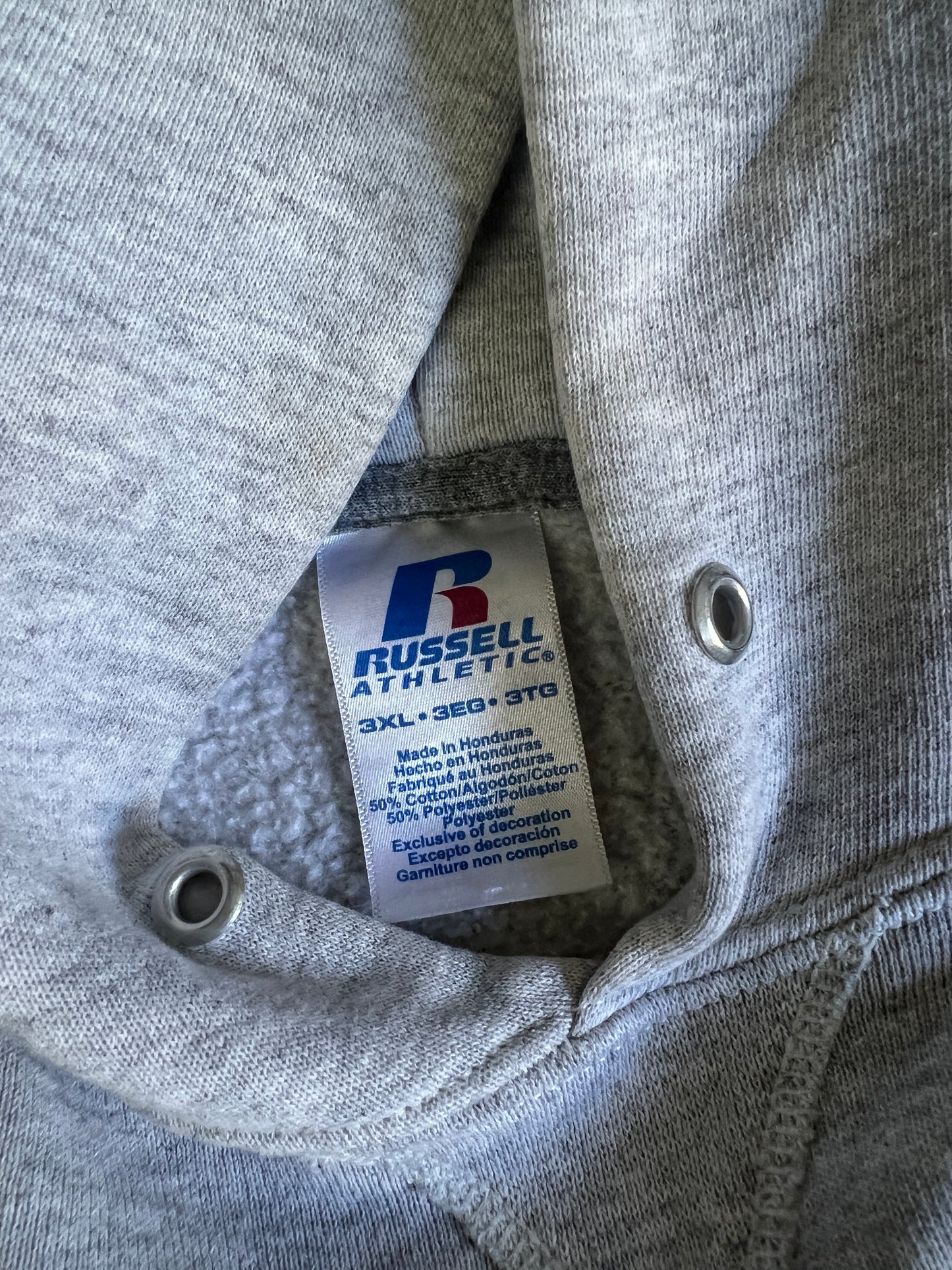 Vintage Distressed Oversized Russell Hoodie Sweatshirt w/ MV Logo 3XL #15
