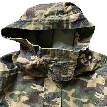 Capulet Hooded Camo Snap Zip Front Funnel Neck Hooded Jacket L