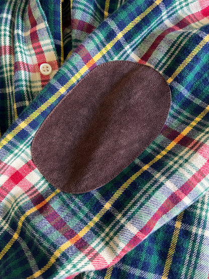 Polo Ralph Lauren Boys Plaid Flannel Suede Elbow Patches XL