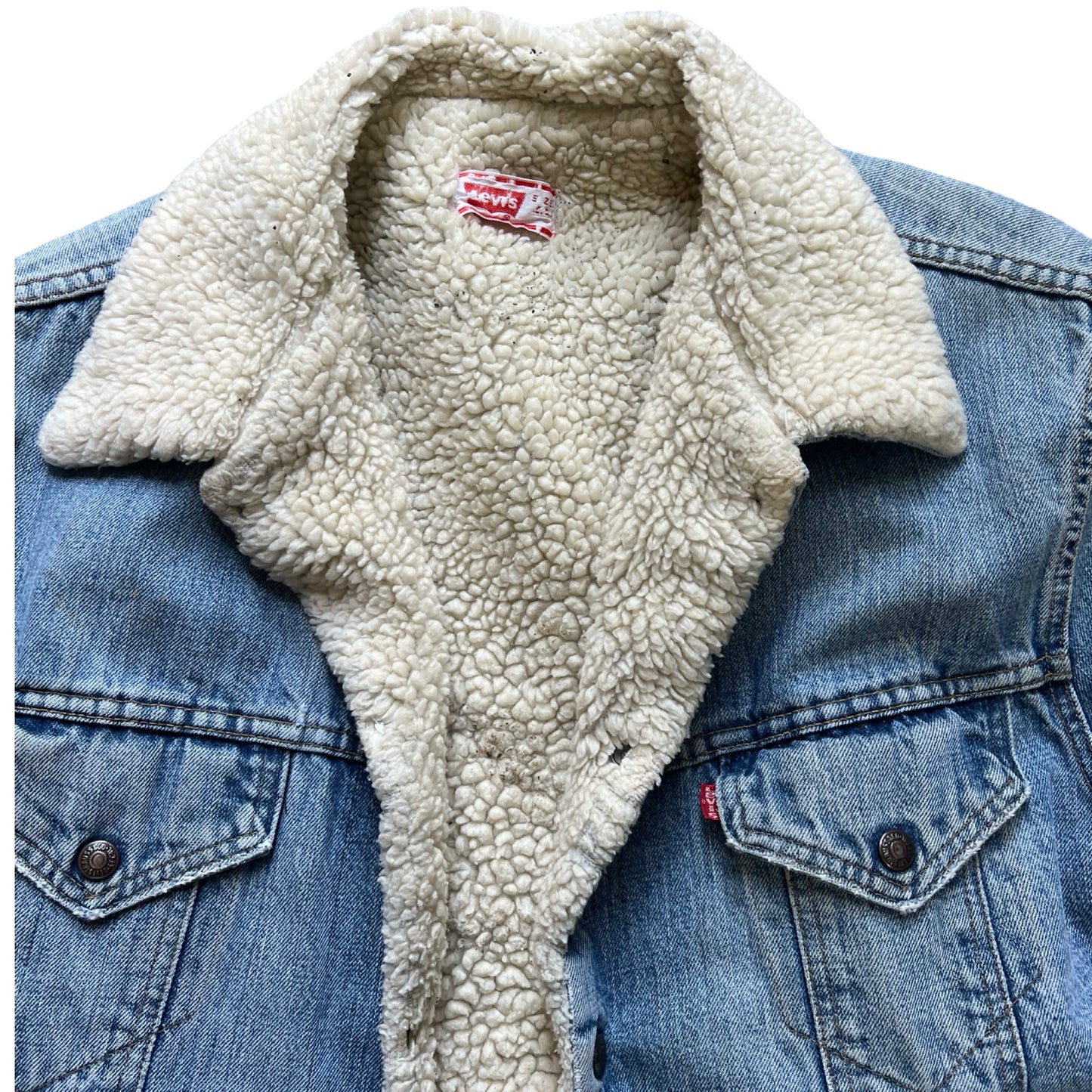 Vintage Worn To Perfection Levi’s Denim Sherpa Jacket 44 XL