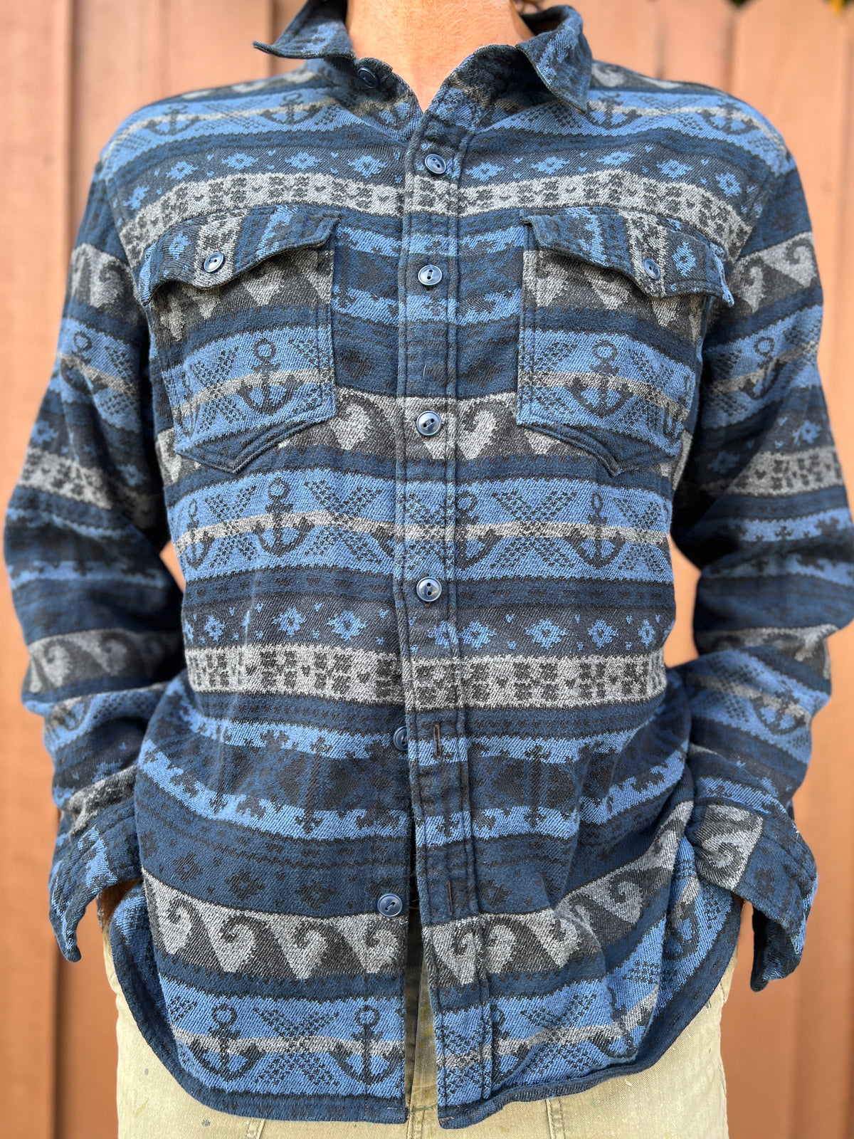 RRL Double-Faced Jacquard Heavyweight Flannel Workshirt L