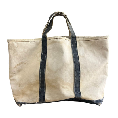 Rare Vintage 70’s/80’s Sawtooth Label Heavily Distressed LL Bean Faded Navy Boat & Tote Bag