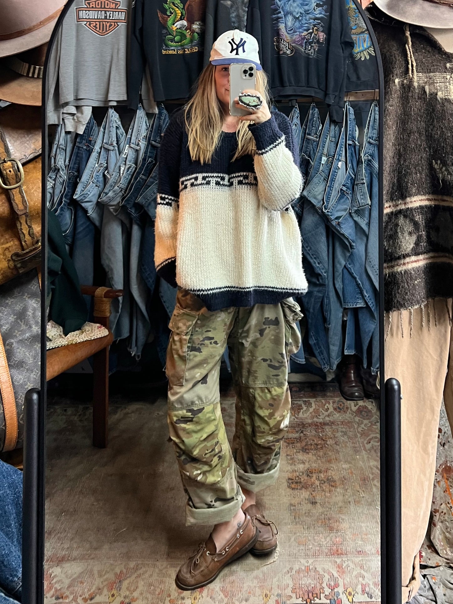 Vintage Camouflage Reinforced Knee Cargo Pants XL