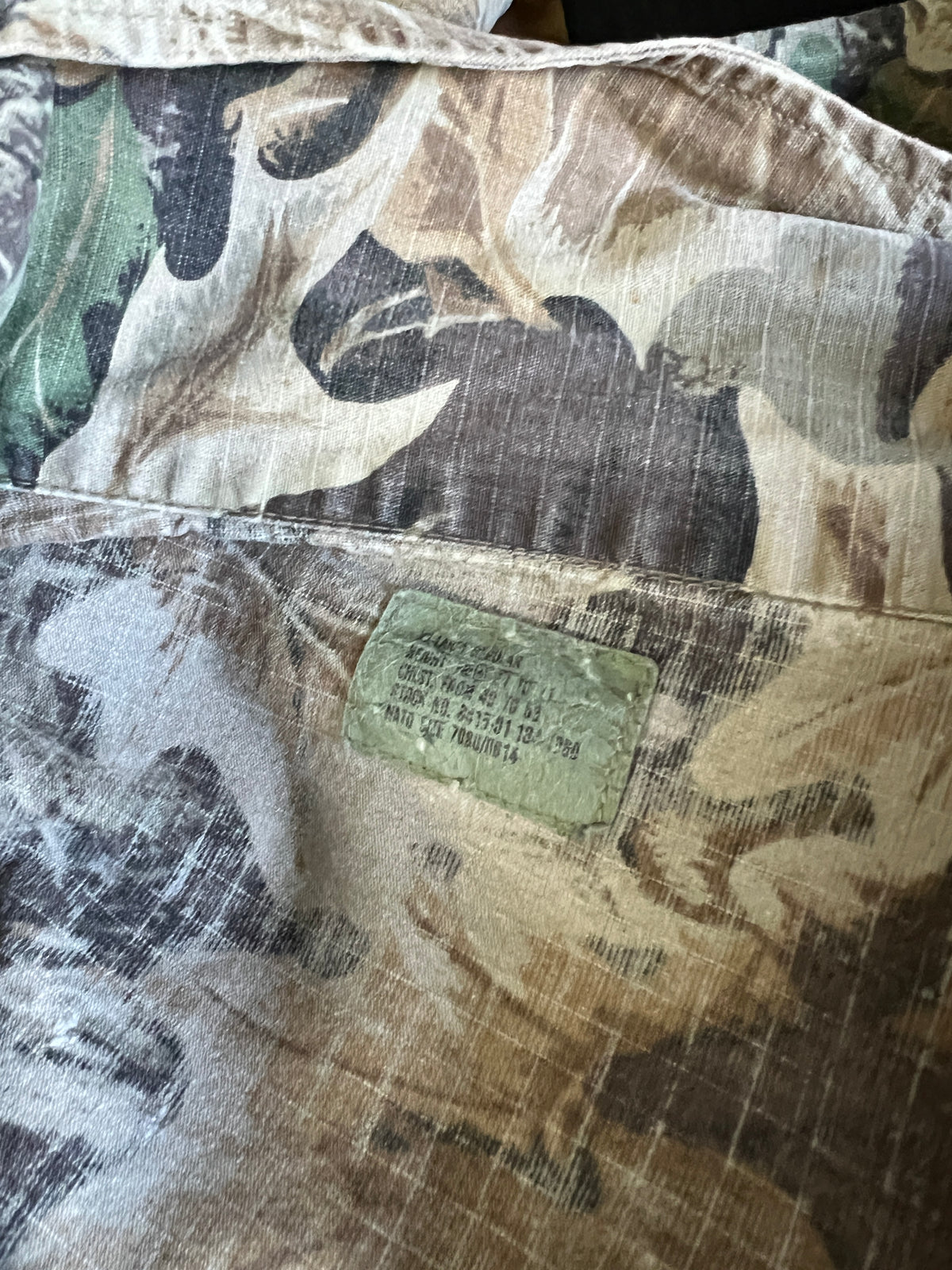 Vintage 1980’s Advantage Ripstop Distressed Camo Oversized Jacket XXL