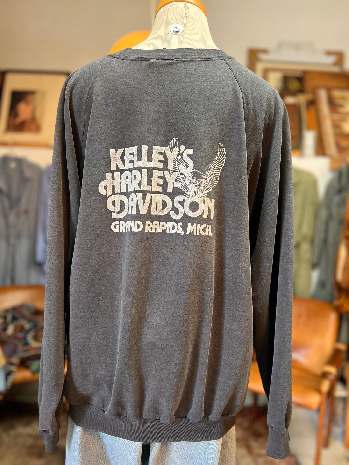 Rare Vintage 1980’s Harley Davidson Double Sided Raglan Sweatshirt XXL