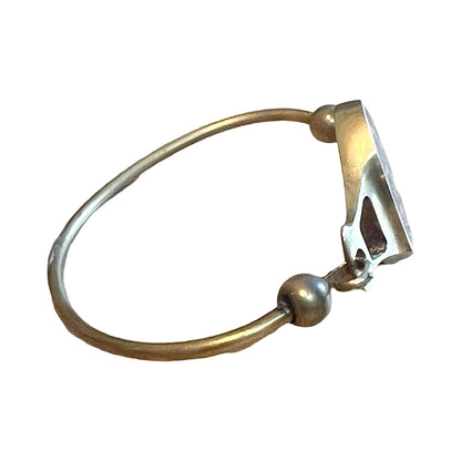 Vintage 1970’s Inlay Modernist Brass Cuff