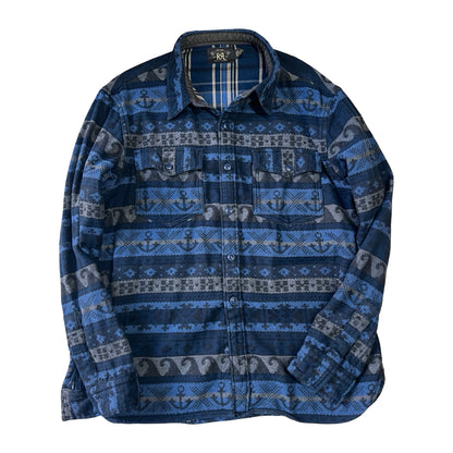 RRL Double-Faced Jacquard Heavyweight Flannel Workshirt L
