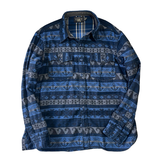 RRL Double-Faced Jacquard Heavyweight Flannel Workshirt L